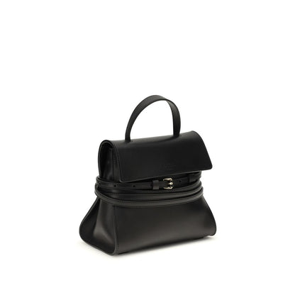 Flap Handbag by Moschino for women in bos taurus calf nubuck leather black features a refined silhouette, showcasing a secure snap, flap & magnetic, organized , and versatile detachable-strap, belt-strap & handle for a refined finish.