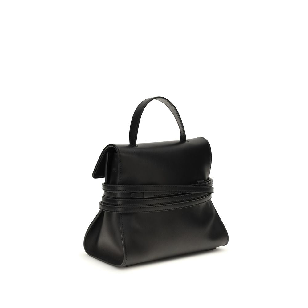 Flap Handbag by Moschino for women in bos taurus calf nubuck leather black features an refined silhouette, showcasing a secure snap, flap & magnetic, ample , and versatile detachable-strap, belt-strap & handle for a sophisticated refined aesthetic.