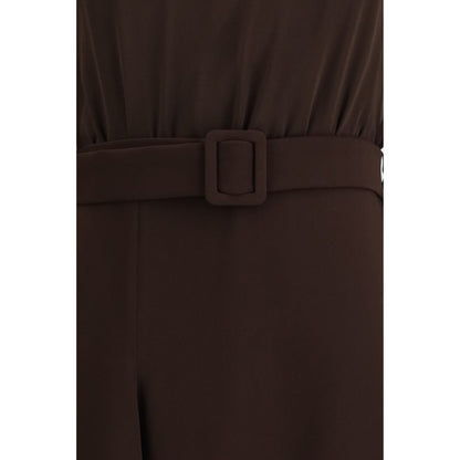 Dress by P.A.R.O.S.H. for women in polyester brown features an sultry silhouette defined by a and , falling to an sultry long for a sultry look.