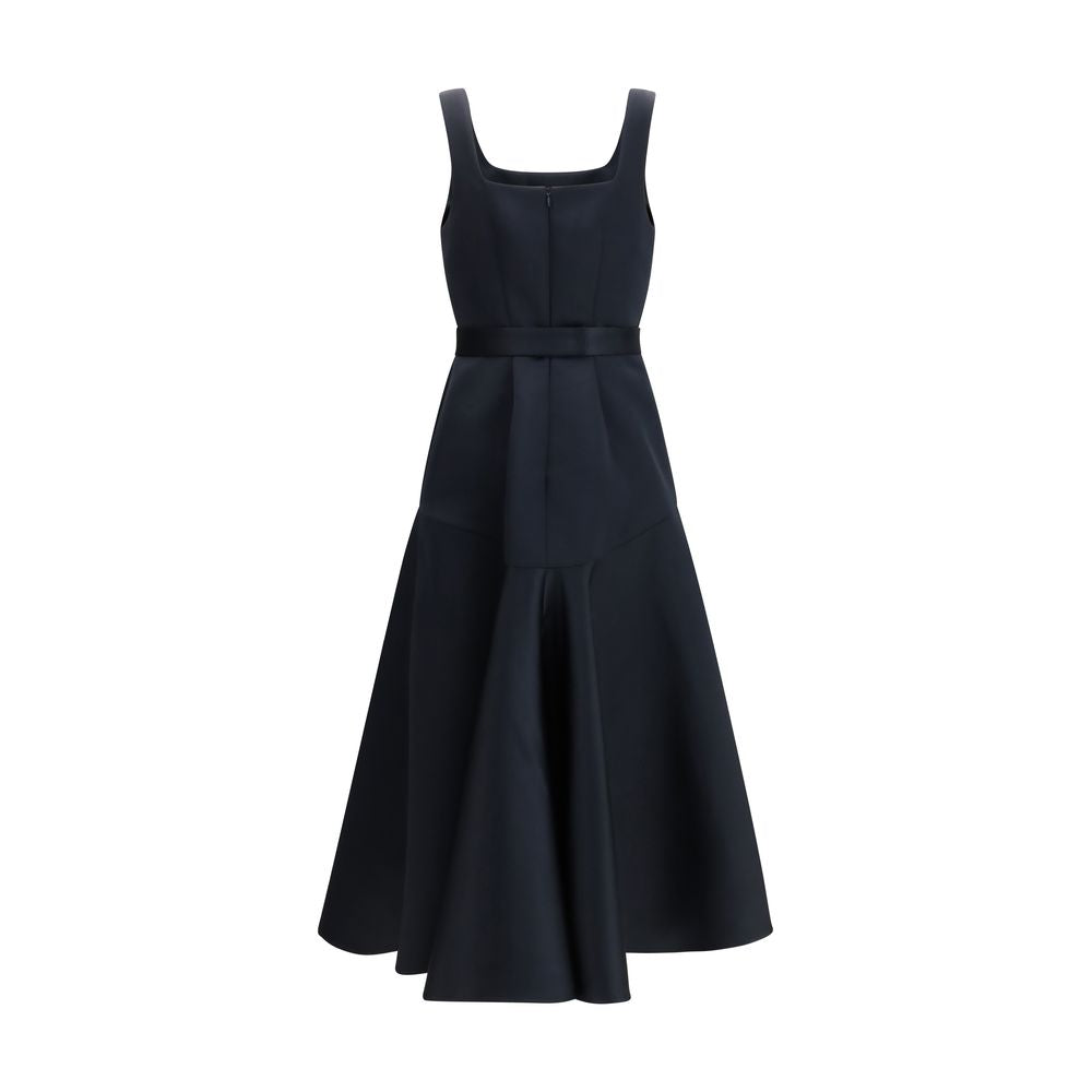 Dress by P.A.R.O.S.H. for women in polyester satin blue features an magnificent silhouette, artfully detailed with a magnificent and that flows into an magnificent midi.