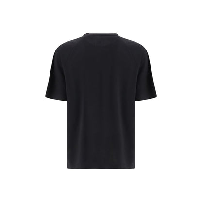 Activewear T-Shirt by Y-3 for men in lyocell nylon sheep leather & wool black & striped features a versatile silhouette, showcasing a versatile crew neckline and detailed with high-performance for a premium look.
