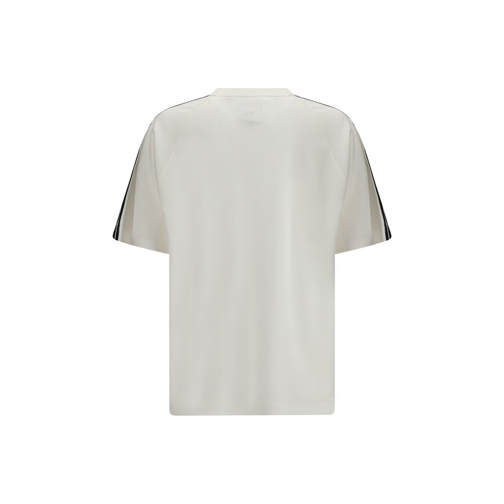 Activewear T-Shirt by Y-3 for men in lyocell nylon sheep leather & wool beige & striped features a versatile silhouette, showcasing a versatile crew neckline and detailed with high-performance for a premium look.