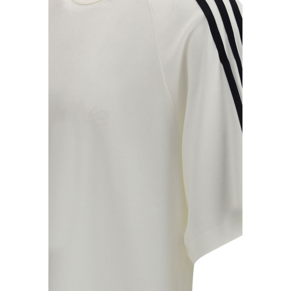 Activewear T-Shirt by Y-3 for men in lyocell nylon sheep leather & wool beige & striped features an ergonomic design with , highlighting a ergonomic length and ergonomic for a high-performance look.