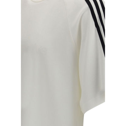 Activewear T-Shirt by Y-3 for men in lyocell nylon sheep leather & wool beige & striped features an ergonomic design with , highlighting a ergonomic length and ergonomic for a high-performance look.