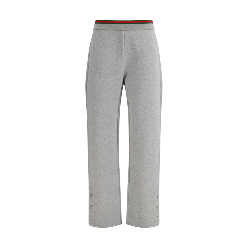 Trousers by Gucci for women in polyamide cotton gray features an on trend silhouette, showcasing a sophisticated relaxed-fit & regular-fit with a long and for an on trend finish.