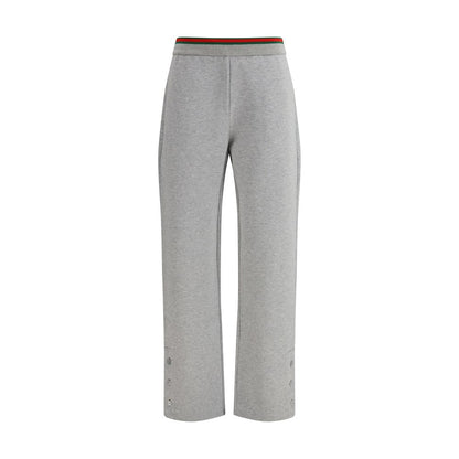 Trousers by Gucci for women in polyamide cotton gray features an on trend silhouette, showcasing a sophisticated relaxed-fit & regular-fit with a long and for an on trend finish.