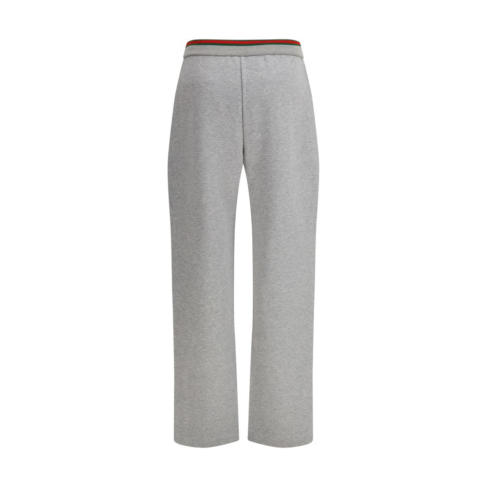 Trousers by Gucci for women in polyamide cotton gray features an sartorial silhouette, showcasing a precise relaxed-fit & regular-fit and long with a sartorial for a refined look.
