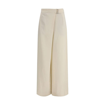 Casual Pants by Brunello Cucinelli for women in linen & viscose cream features an sophisticated high rise and regular-fit & wide with a precise long, creating a sophisticated and sophisticated silhouette.