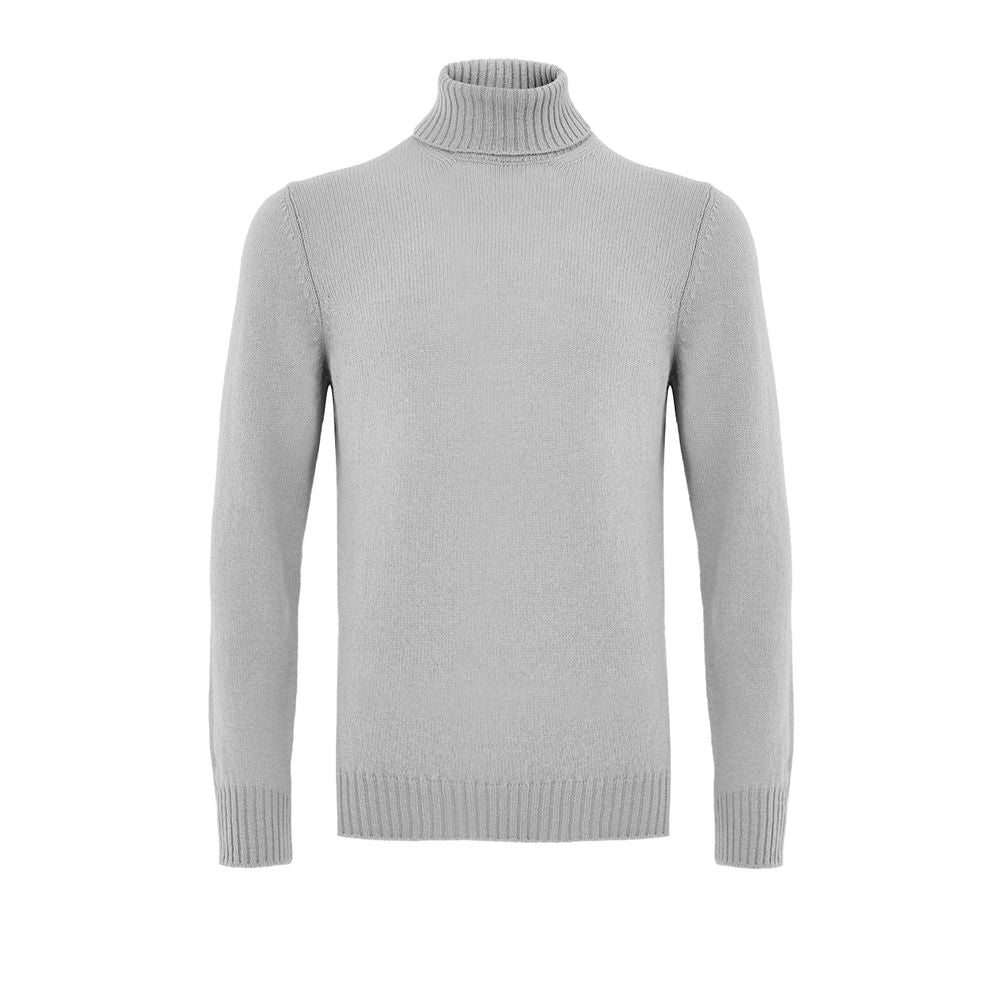 Sweater by Gran Sasso for men in wool gray showcases a downtown chic silhouette, artfully finished with a downtown chic turtle neckline and for a sophisticated, high-end look.
