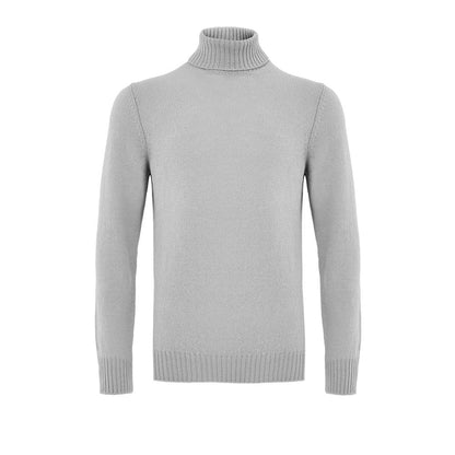 Sweater by Gran Sasso for men in wool gray showcases a downtown chic silhouette, artfully finished with a downtown chic turtle neckline and for a sophisticated, high-end look.