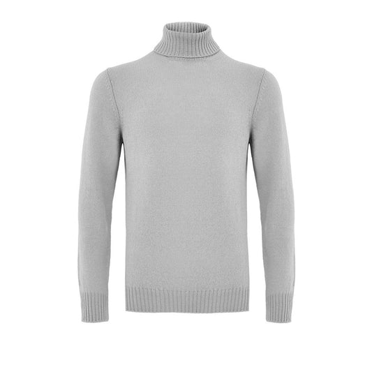 Sweater by Gran Sasso for men in wool gray showcases a downtown chic silhouette, artfully finished with a downtown chic turtle neckline and for a sophisticated, high-end look.