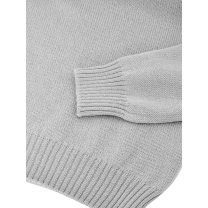 Sweater by Gran Sasso for men in wool gray features an tactile silhouette, showcasing a sophisticated turtle neckline and tactile for a refined finish.