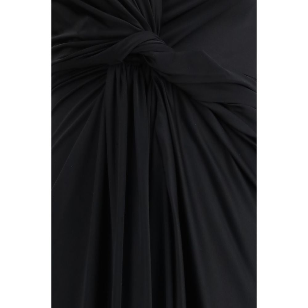 Dress by Balenciaga for women in stretch polyamide black showcases a striking silhouette, elegantly detailed with a , refined , and a striking midi for a striking finish.