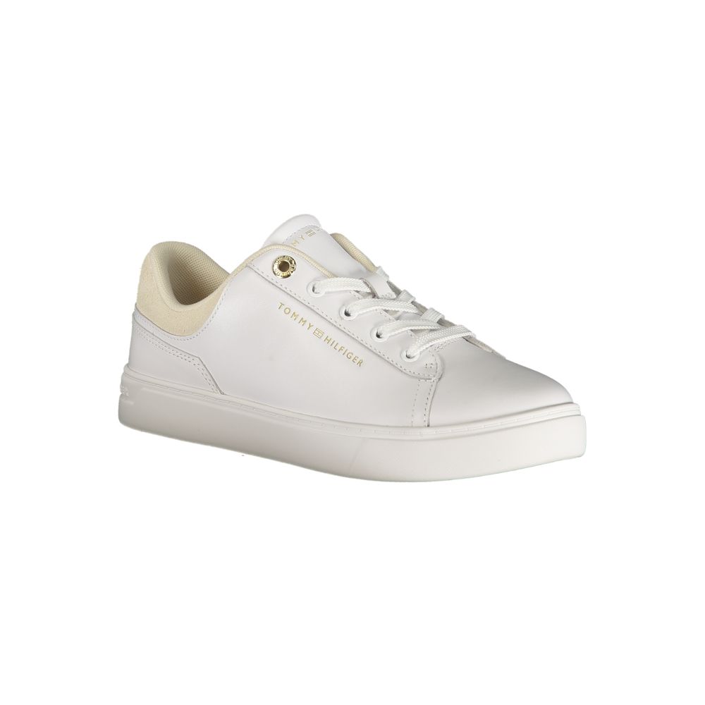 Athletic Sneakers Tommy Hilfiger women polyester polyurethane leather white featuring a avant-garde Women's Athletic Polyester Polyurethane Leather Sneakers design with a avant-garde athletic style for a refined finish.