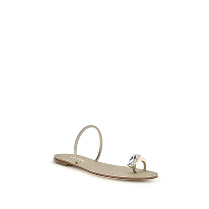 Flat Sandals by Casadei for women in bos taurus calf leather gold features an statuesque Women's Bos Taurus Calf Leather Flat Sandals silhouette with a refined flat and elegant .