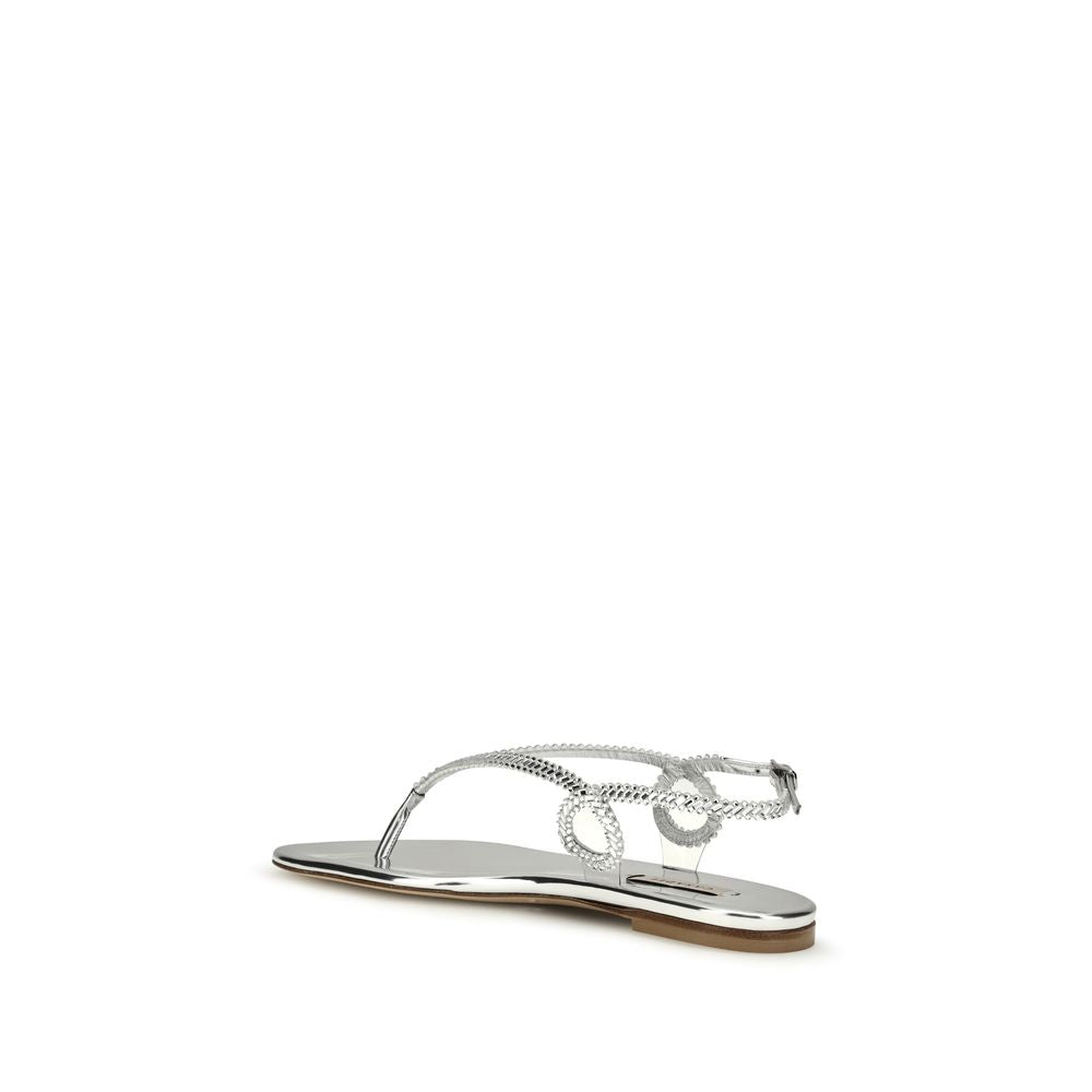 Flat Flip-Flop Sandals by Casadei for women in bos taurus calf leather silver features an architectural design from the Women's Bos Taurus Calf Leather Flat Flip-Flop Sandals collection, defined by a architectural flat and for a architectural finish.