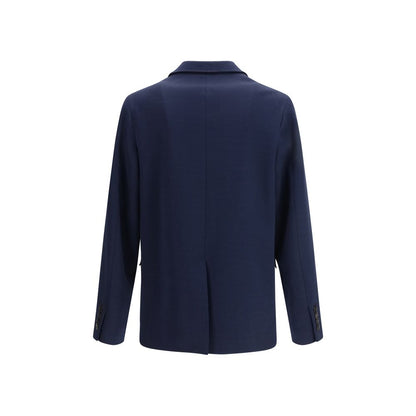 Overcoat by Gucci for men in cotton blue showcases a architectural silhouette, artfully detailed with a distinctive and functional pockets for a architectural finish.