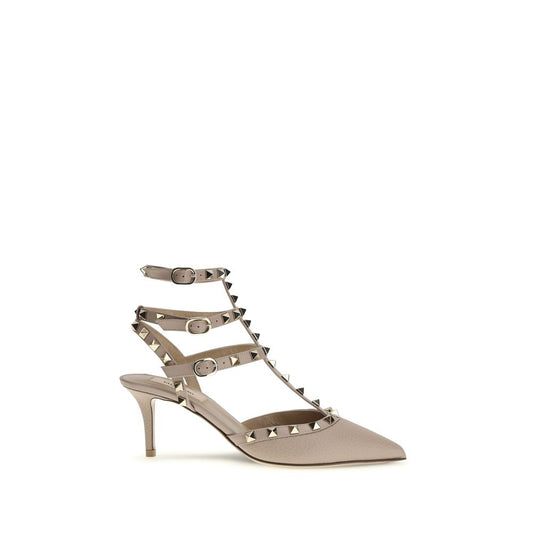 High-Heel Stiletto Ankle Strap Pumps Heels by Valentino Garavani for women in bos taurus calf leather gray features a effortless chic silhouette, showcasing the Rockstud Women's Bos Taurus Calf Leather High-Heel Stiletto Ankle Strap Pumps Heels design with a effortless chic stiletto high-heel and for a effortless chic finish.