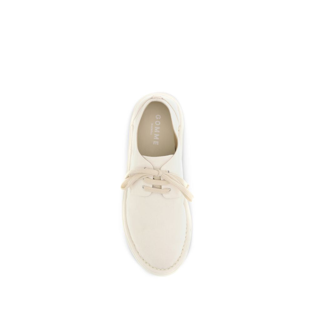 Derby Shoes by Marsell for men in cotton & leather white features an ergonomic silhouette, perfectly showcasing Men's Cotton & Leather Derby Shoes with its distinct and elegant .
