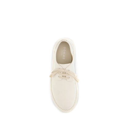 Derby Shoes by Marsell for men in cotton & leather white features an ergonomic silhouette, perfectly showcasing Men's Cotton & Leather Derby Shoes with its distinct and elegant .