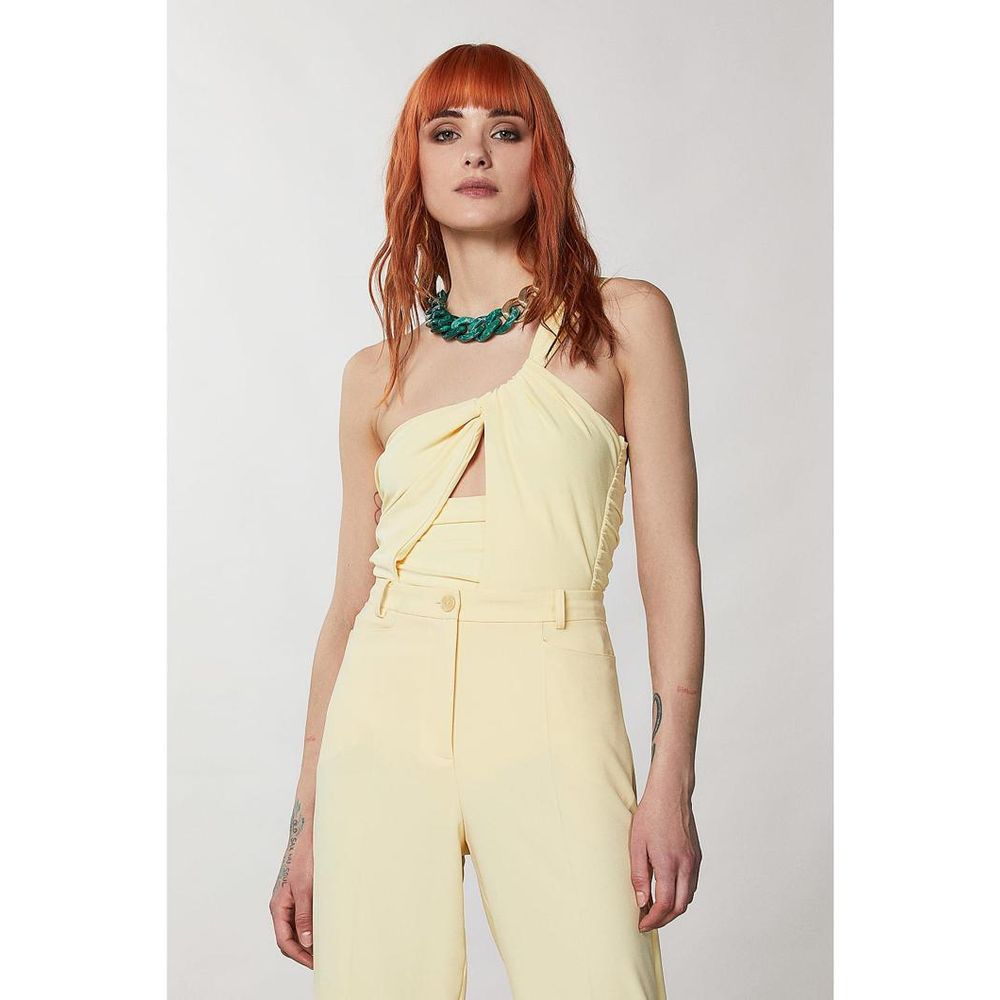 Tank Top by Patrizia Pepe for women in stretch nylon & acetate yellow features an bespeak silhouette, showcasing an bespeak and bespeak for a truly sophisticated look.