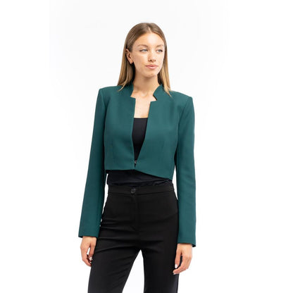 Blazer by Patrizia Pepe for women in stretch polyester velvet brown features an sartorial silhouette, showcasing a sophisticated and sartorial for a truly sartorial finish.