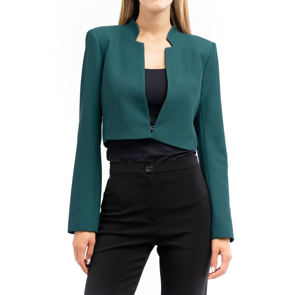 Blazer by Patrizia Pepe for women in stretch polyester velvet brown showcases a polished silhouette, highlighted by a refined and polished for a sophisticated finish.
