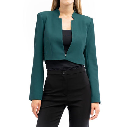 Blazer by Patrizia Pepe for women in stretch polyester velvet brown showcases a polished silhouette, highlighted by a refined and polished for a sophisticated finish.