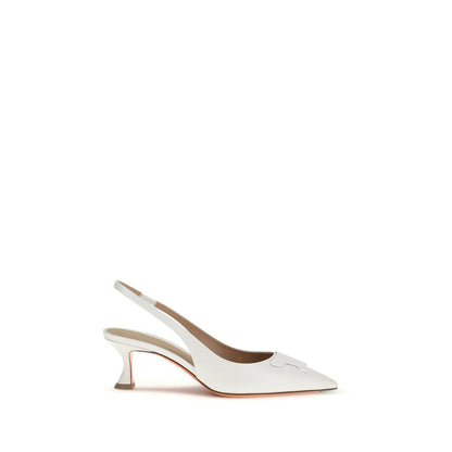 This Mid-Heel Slingback Pumps Heels by Santoni for women in bos taurus calf leather white presents a effortlessly chic silhouette from the Women's Bos Taurus Calf Leather Mid-Heel Slingback Pumps Heels collection, featuring a effortlessly chic mid-heel and effortlessly chic almond toe style.