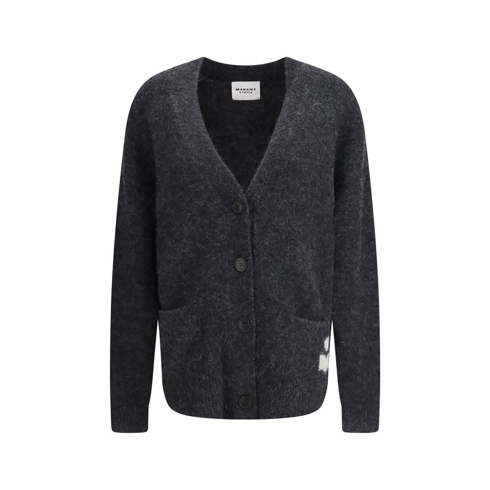Cardigan by Isabel Marant Étoile for women in alpaca wool & nylon gray & toile showcases a luxurious silhouette, meticulously detailed with a sophisticated v-neck neckline and for a refined finish.