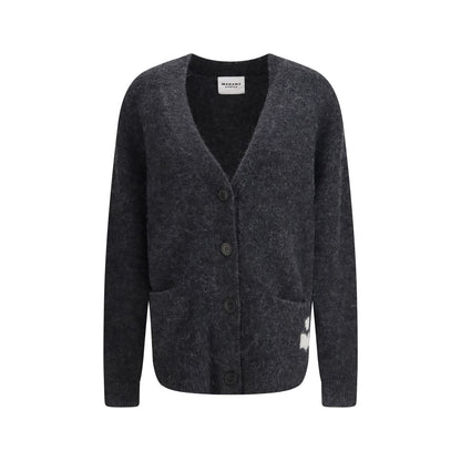Cardigan by Isabel Marant Étoile for women in alpaca wool & nylon gray & toile showcases a luxurious silhouette, meticulously detailed with a sophisticated v-neck neckline and for a refined finish.