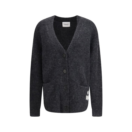 Cardigan by Isabel Marant Étoile for women in alpaca wool & nylon gray & toile showcases a luxurious silhouette, meticulously detailed with a sophisticated v-neck neckline and for a refined finish.