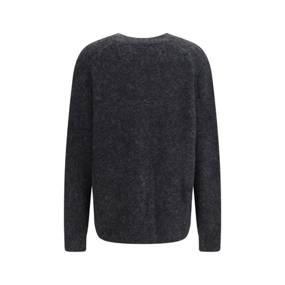 Cardigan by Isabel Marant Étoile for women in alpaca wool & nylon gray & toile features a dramatic silhouette, showcasing a sophisticated v-neck neckline and dramatic detail for a timeless, premium look.