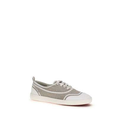 Sneakers by Carel Paris for women in cotton canvas beige features an versatile design from the Women's Low Top Cotton Canvas Sneakers collection, highlighting a versatile low-top style for a premium, high-fashion look.