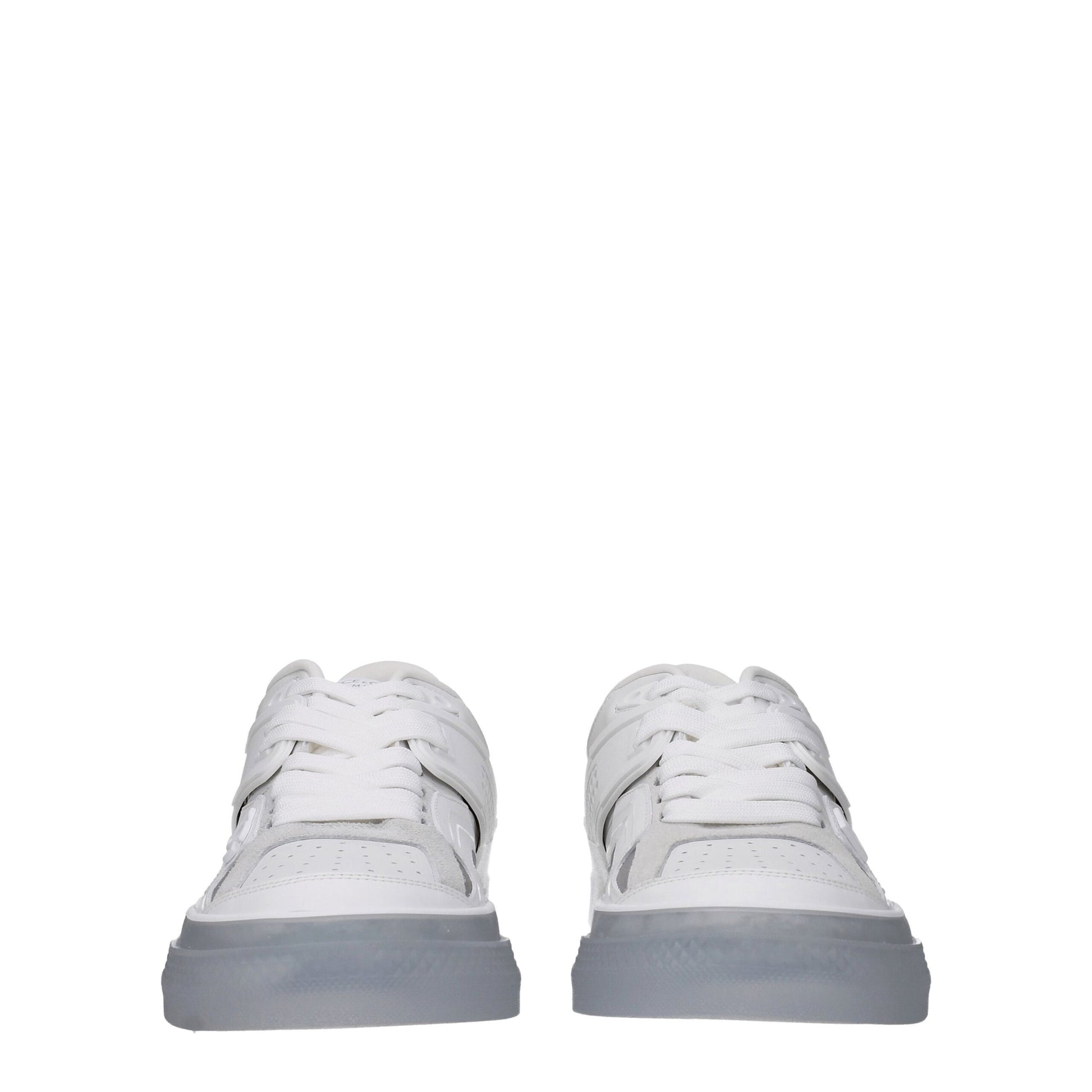 Sneakers by Dolce & Gabbana for men in leather & rubber silver & white features an versatile design from the Men's Low Top Leather & Rubber Sneakers collection, highlighting a versatile low-top style for a premium, high-fashion look.