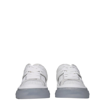 Sneakers by Dolce & Gabbana for men in leather & rubber silver & white features an versatile design from the Men's Low Top Leather & Rubber Sneakers collection, highlighting a versatile low-top style for a premium, high-fashion look.