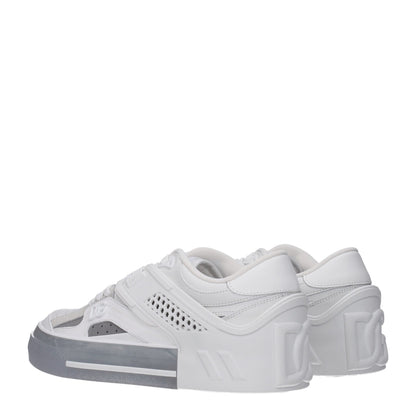 Sneakers by Dolce & Gabbana for men in leather & rubber silver & white presents a on trend silhouette from the Men's Low Top Leather & Rubber Sneakers collection, showcasing a on trend low-top style for an elevated aesthetic.