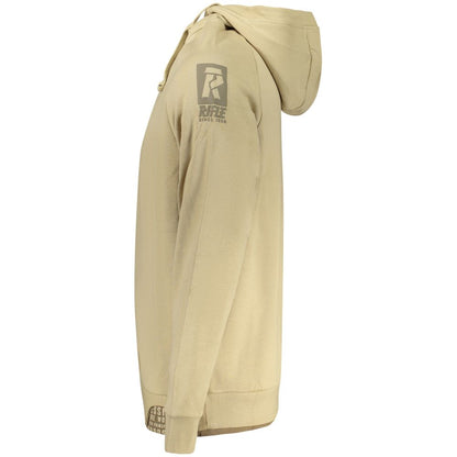 Hooded Sweatshirt Hoodie by Rifle for men in cotton polyester beige showcases a city-ready silhouette, artfully detailed with a signature and for a city-ready finish.