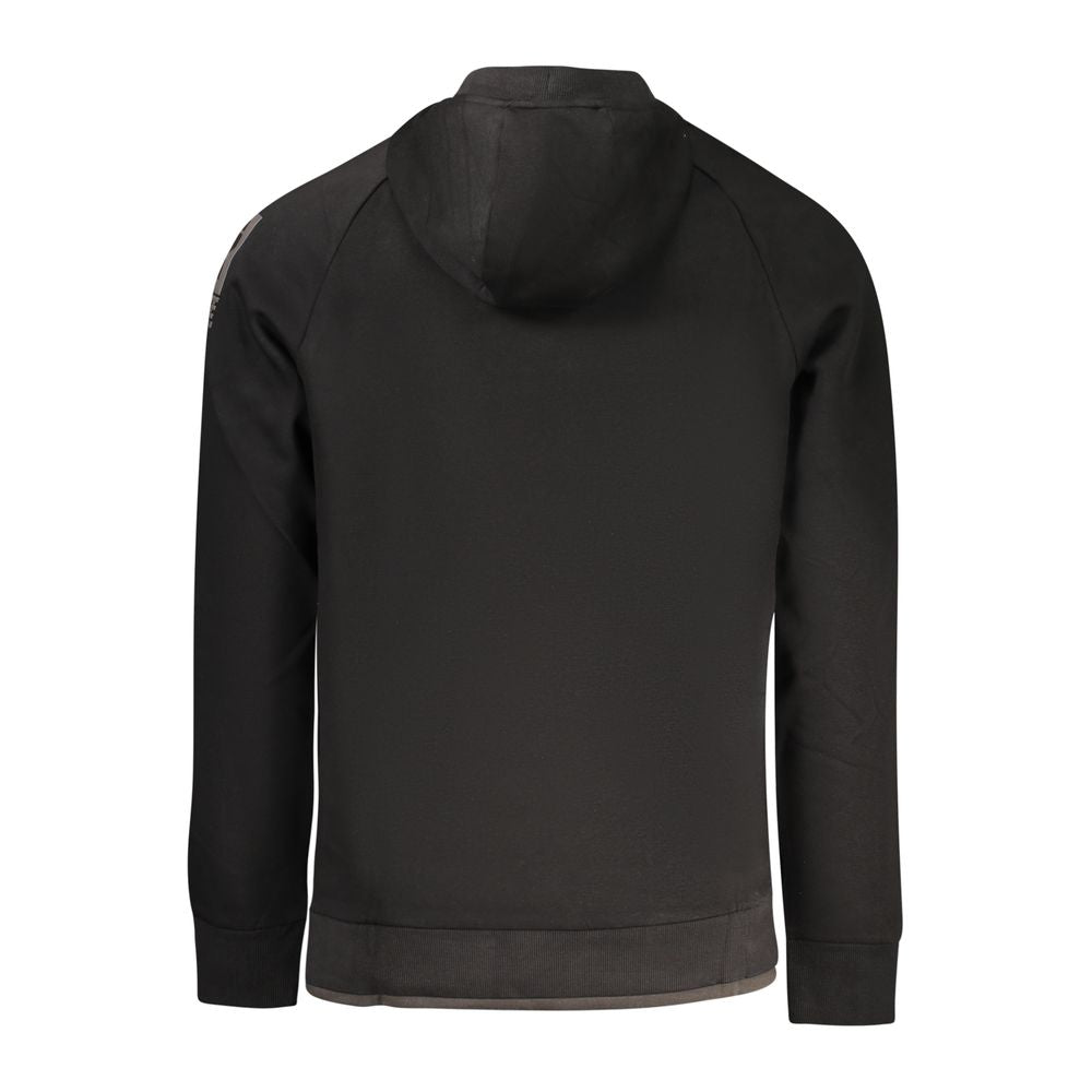 Hooded Sweatshirt Hoodie by Rifle for men in cotton polyester black features an dramatic silhouette, showcasing a sophisticated hooded neckline and dramatic for a refined, modern aesthetic.
