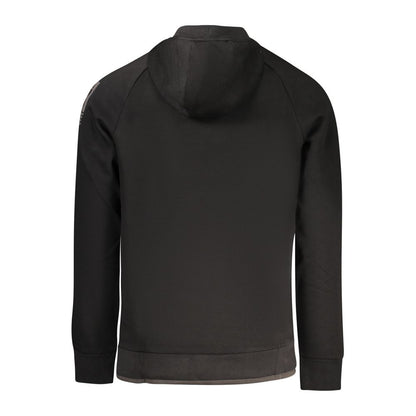 Hooded Sweatshirt Hoodie by Rifle for men in cotton polyester black features an dramatic silhouette, showcasing a sophisticated hooded neckline and dramatic for a refined, modern aesthetic.