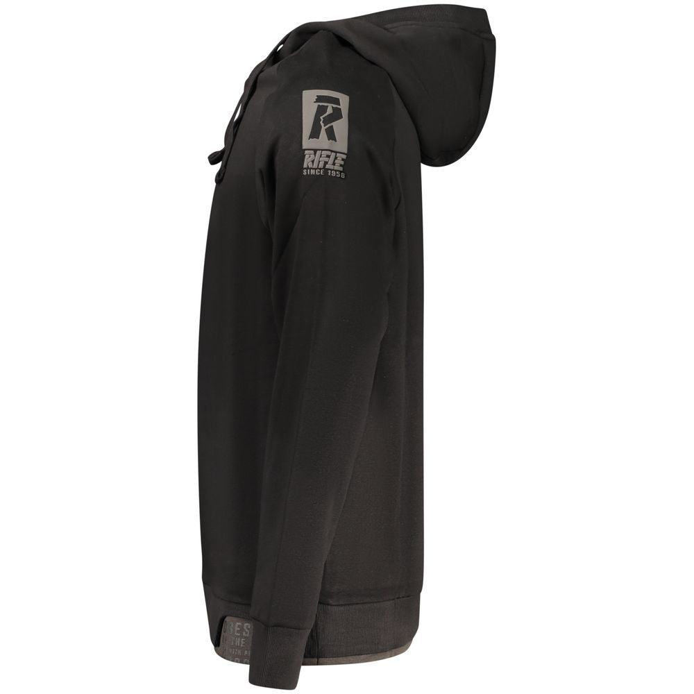 Hooded Sweatshirt Hoodie by Rifle for men in cotton polyester black features an luminous silhouette, showcasing a sophisticated hooded neckline and for a truly luminous look.