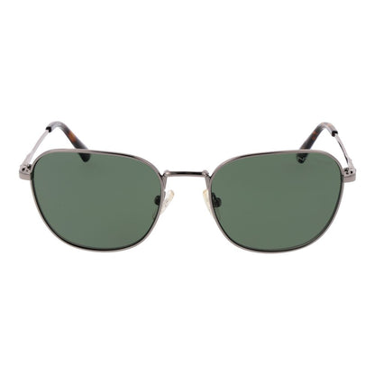 Sunglasses by Gant for men in leather and gray & green featuring an opulent full-rim square frame design with a sophisticated gray coloured frame finish and high-performance polarized lens.