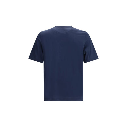 T-Shirt by Cruna for men in cotton blue showcases a unassuming silhouette, artfully detailed with a refined crew neckline and unassuming for a sophisticated, contemporary look.