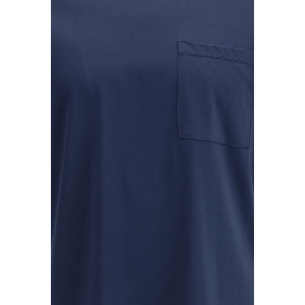 T-Shirt by Cruna for men in cotton blue features an on trend silhouette, perfectly showcasing a on trend and for an elevated aesthetic.