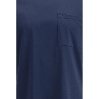T-Shirt by Cruna for men in cotton blue features an on trend silhouette, perfectly showcasing a on trend and for an elevated aesthetic.