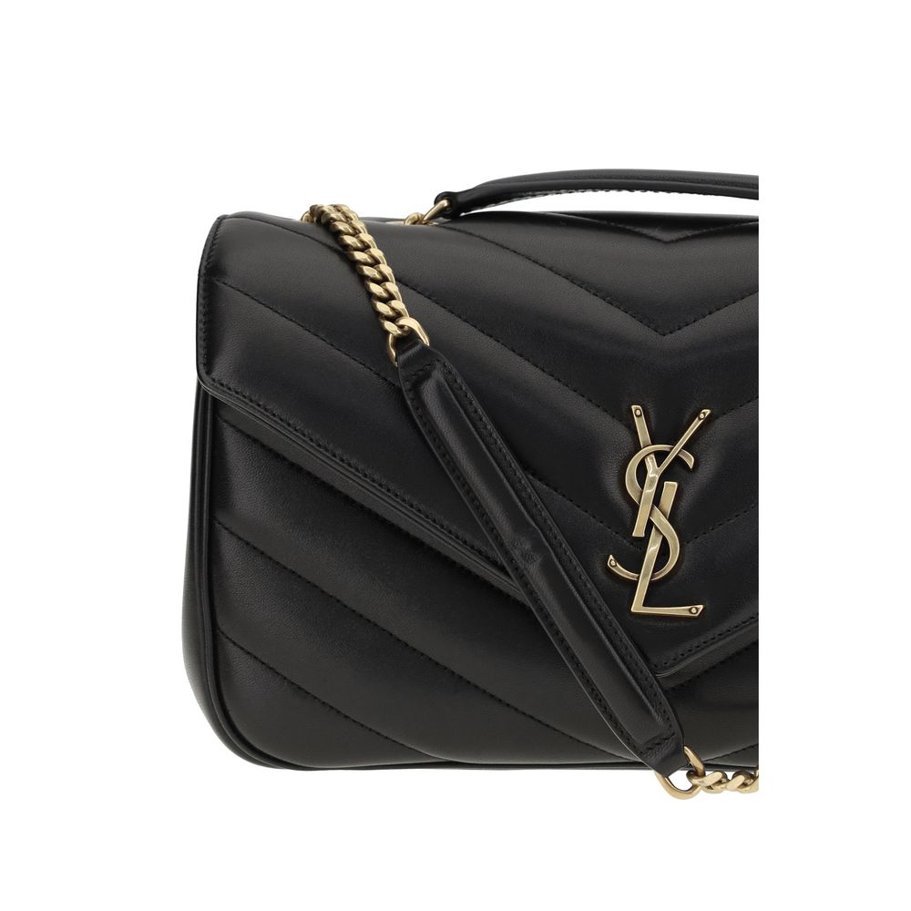 Quilted 2-in-1 Shoulder & Crossbody Flap Bag by Saint Laurent for women in bio-acetate & bos taurus calf leather black features an effortlessly chic silhouette with a secure flap & magnetic, ample , and versatile crossbody-strap, shoulder-strap & adjustable-strap for effortlessly chic everyday luxury.