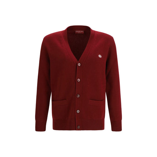 Cardigan by Gucci for men in cashmere wool bordeaux features a nuanced silhouette with a refined v-neck neckline and nuanced long-sleeve detailing for a sophisticated look.