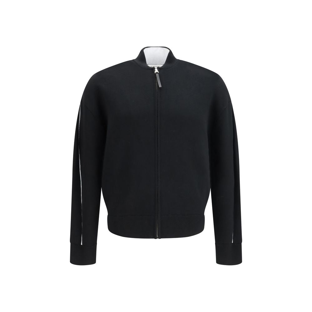Cardigan by Givenchy for men in polypropylene nylon & wool black & signature features a nuanced silhouette with a refined and nuanced detailing for a sophisticated look.