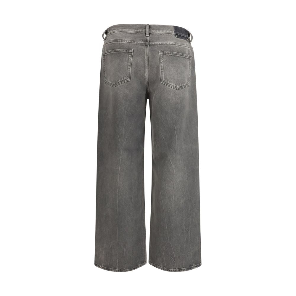 Jeans by Golden Goose for men in denim cotton gray features an sartorial relaxed-fit, wide & oversized and long with a cut for a sartorial finish.