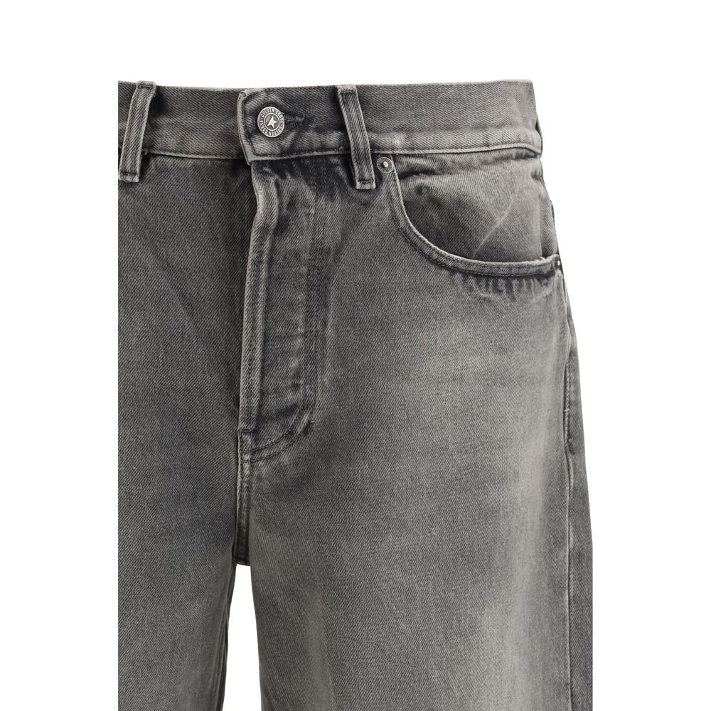 Jeans by Golden Goose for men in denim cotton gray features an refined tailoring silhouette, showcasing a premium relaxed-fit, wide & oversized with a and long cut for a refined tailoring look.